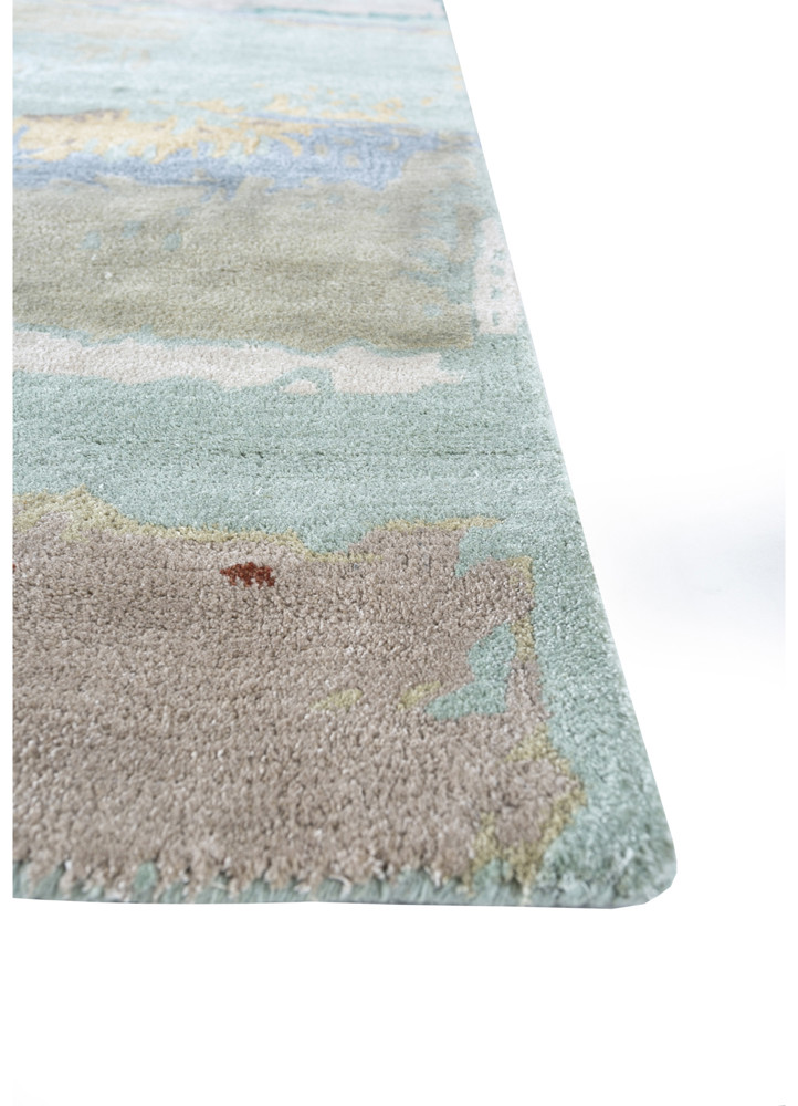 genesis blue wool and viscose hand tufted Rug - Corner genesis blue wool and viscose hand tufted Rug - Corner